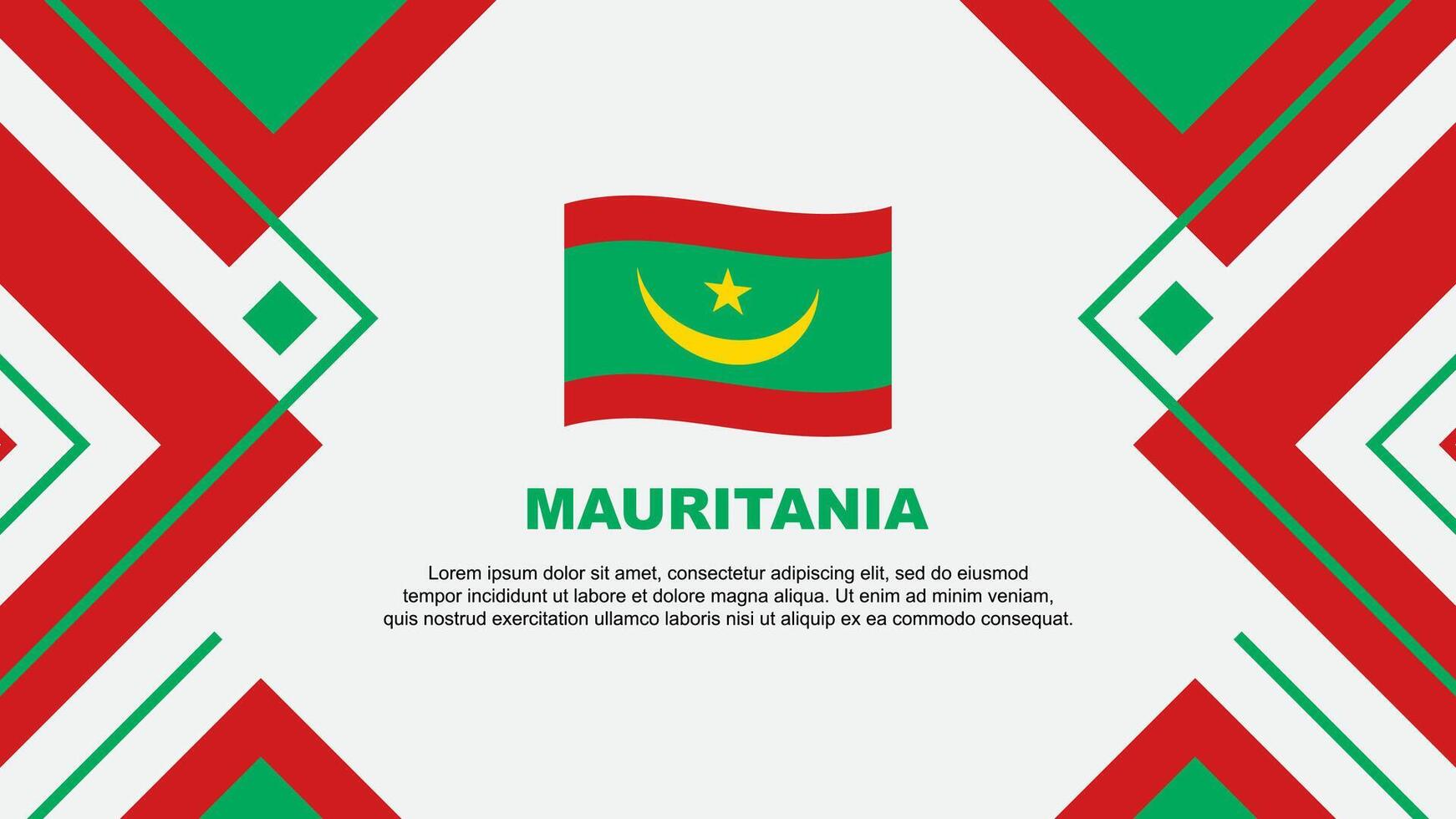 Mauritania Flag Abstract Background Design Template. Mauritania Independence Day Banner Wallpaper Vector Illustration. Mauritania Illustration