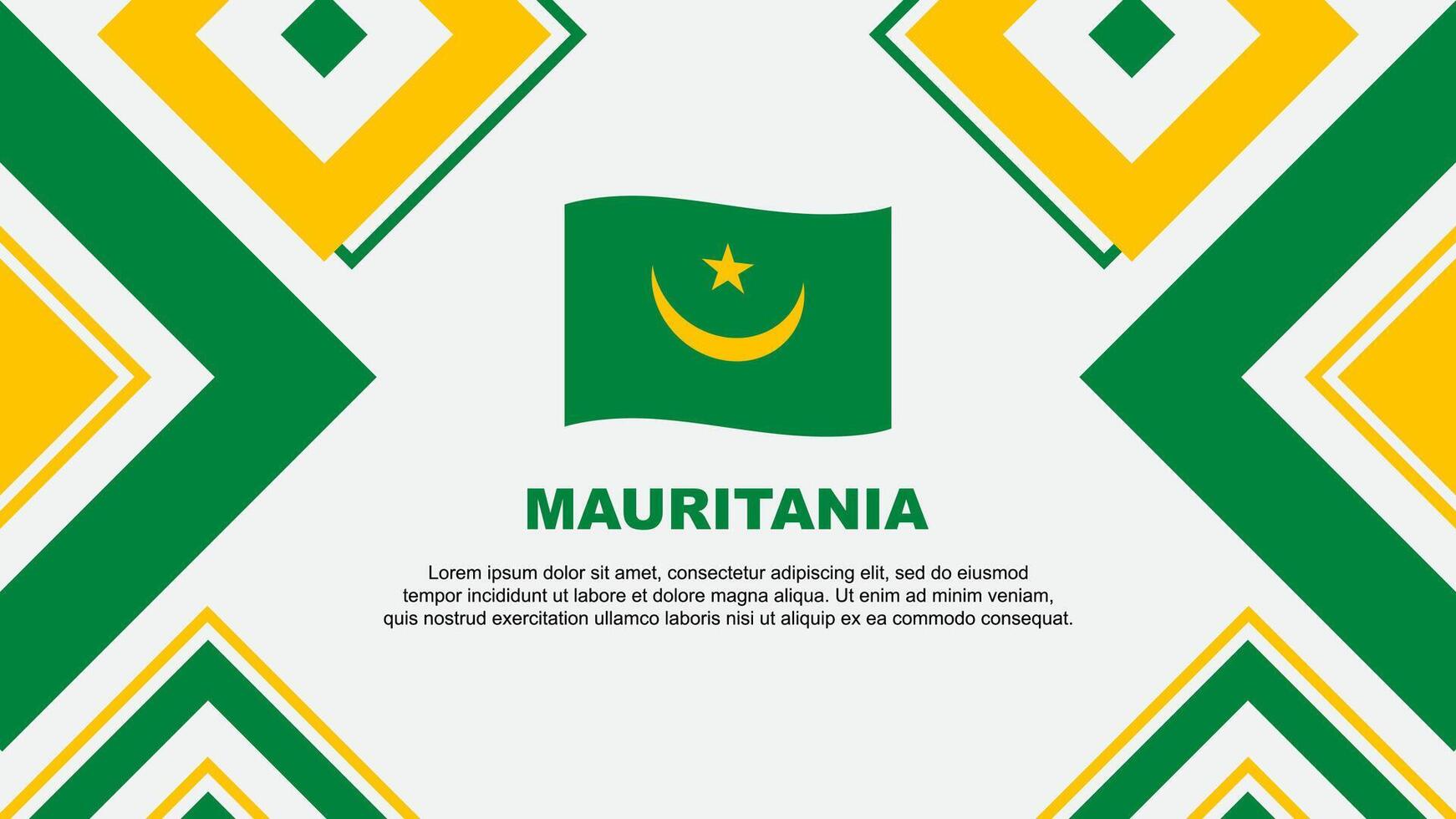 Mauritania Flag Abstract Background Design Template. Mauritania Independence Day Banner Wallpaper Vector Illustration. Independence Day