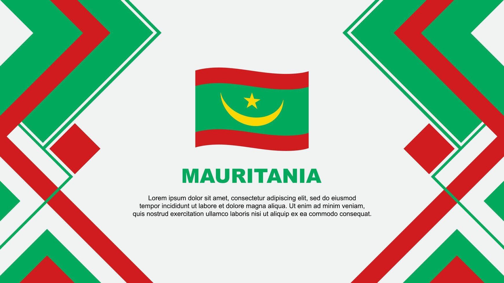 Mauritania Flag Abstract Background Design Template. Mauritania Independence Day Banner Wallpaper Vector Illustration. Mauritania Banner
