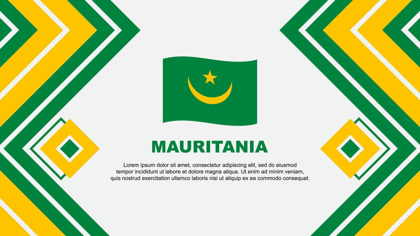 Mauritania Flag Abstract Background Design Template. Mauritania Independence Day Banner Wallpaper Vector Illustration. Design