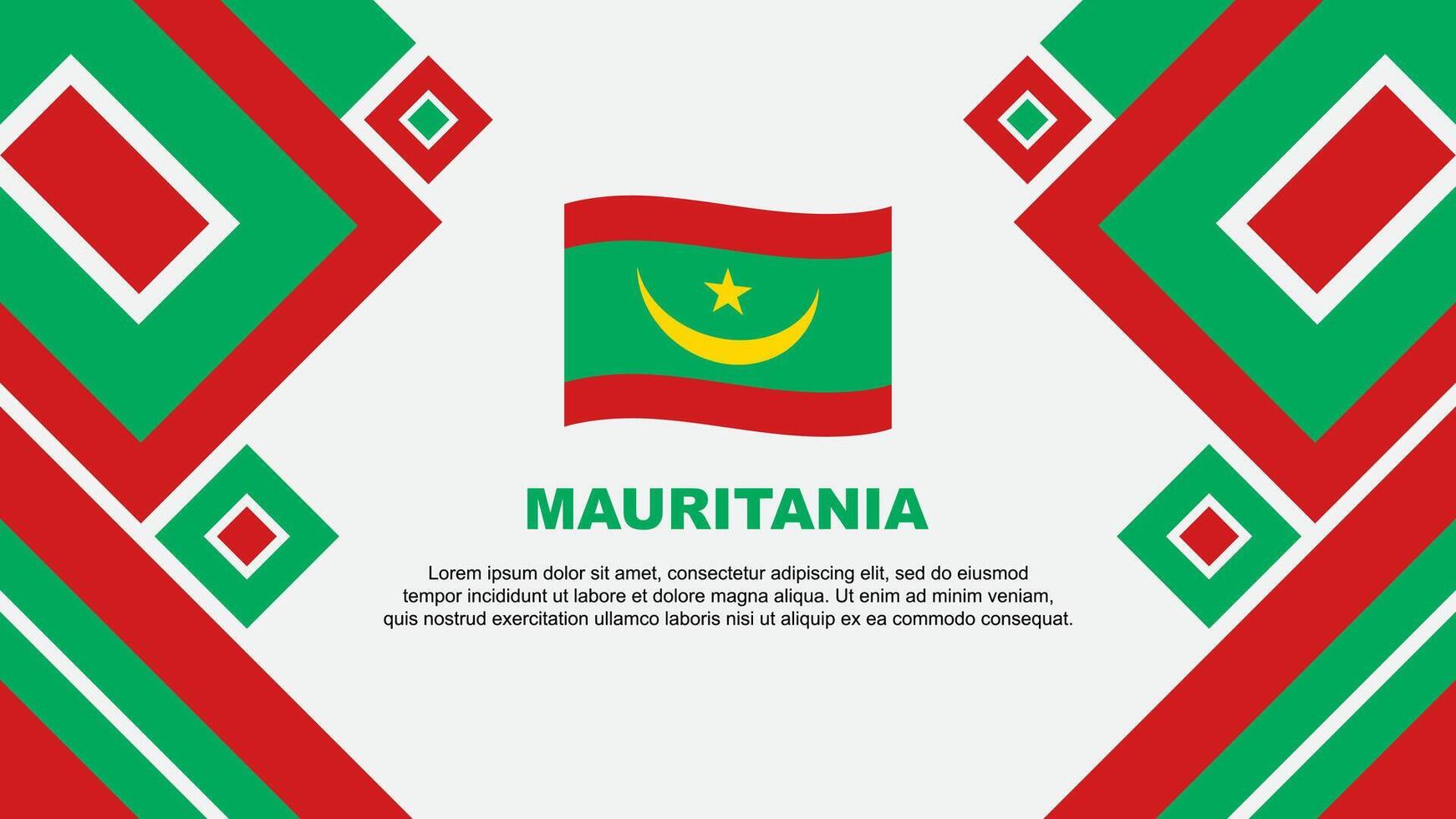 Mauritania Flag Abstract Background Design Template. Mauritania Independence Day Banner Wallpaper Vector Illustration. Mauritania Cartoon