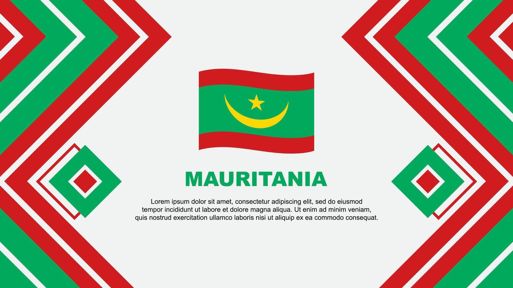 Mauritania Flag Abstract Background Design Template. Mauritania Independence Day Banner Wallpaper Vector Illustration. Mauritania Design