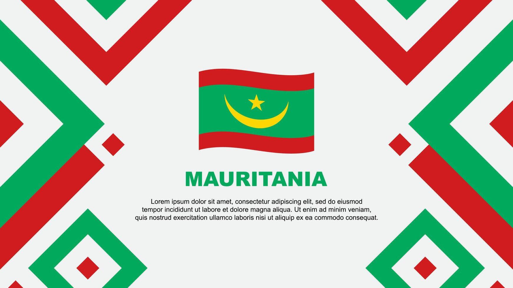 Mauritania Flag Abstract Background Design Template. Mauritania Independence Day Banner Wallpaper Vector Illustration. Mauritania Template