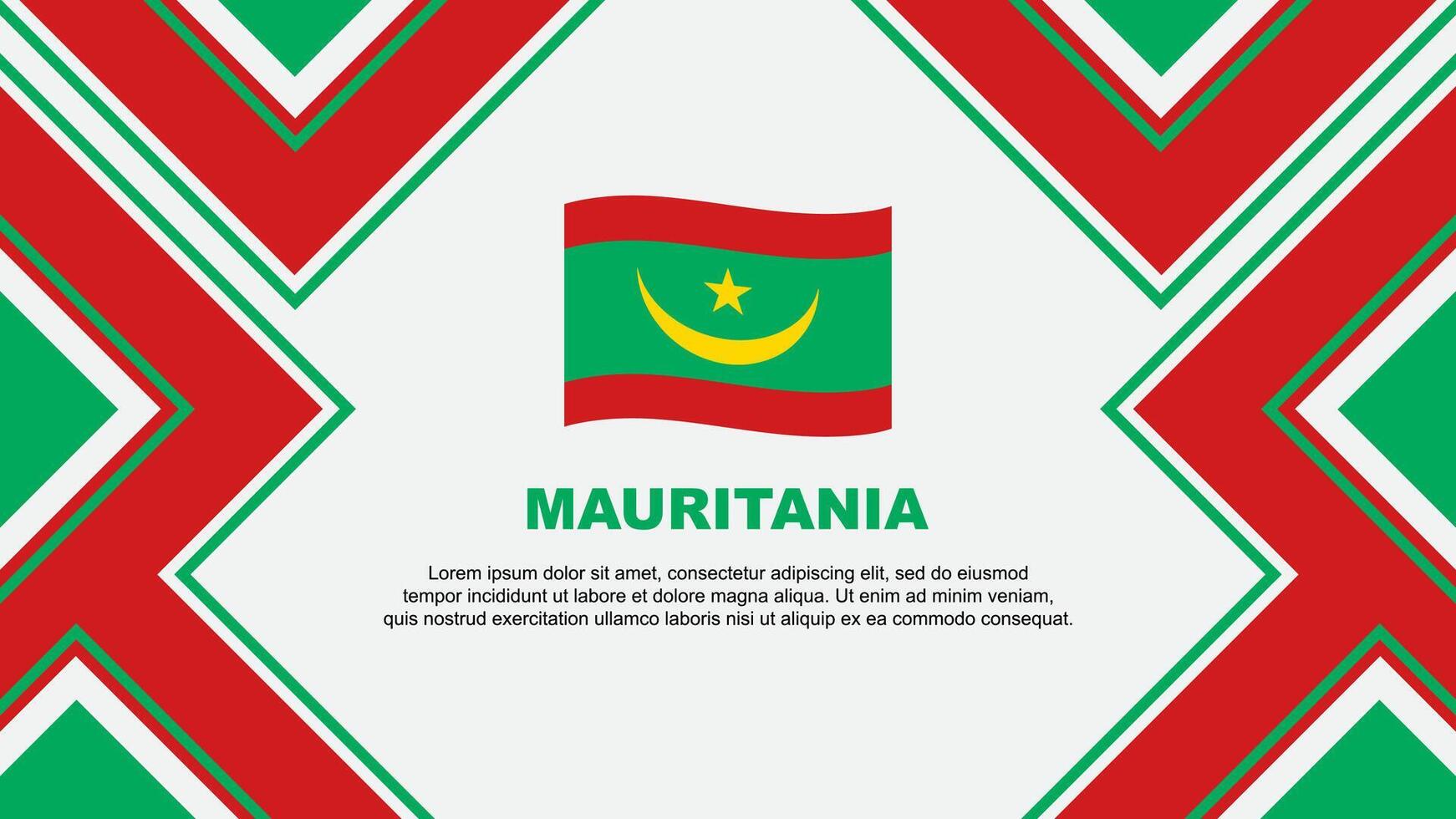Mauritania Flag Abstract Background Design Template. Mauritania Independence Day Banner Wallpaper Vector Illustration. Mauritania Vector