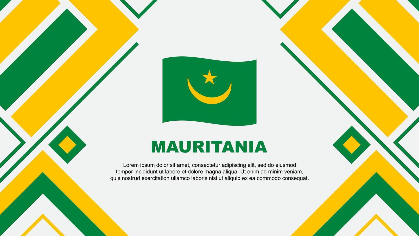 Mauritania Flag Abstract Background Design Template. Mauritania Independence Day Banner Wallpaper Vector Illustration. Flag
