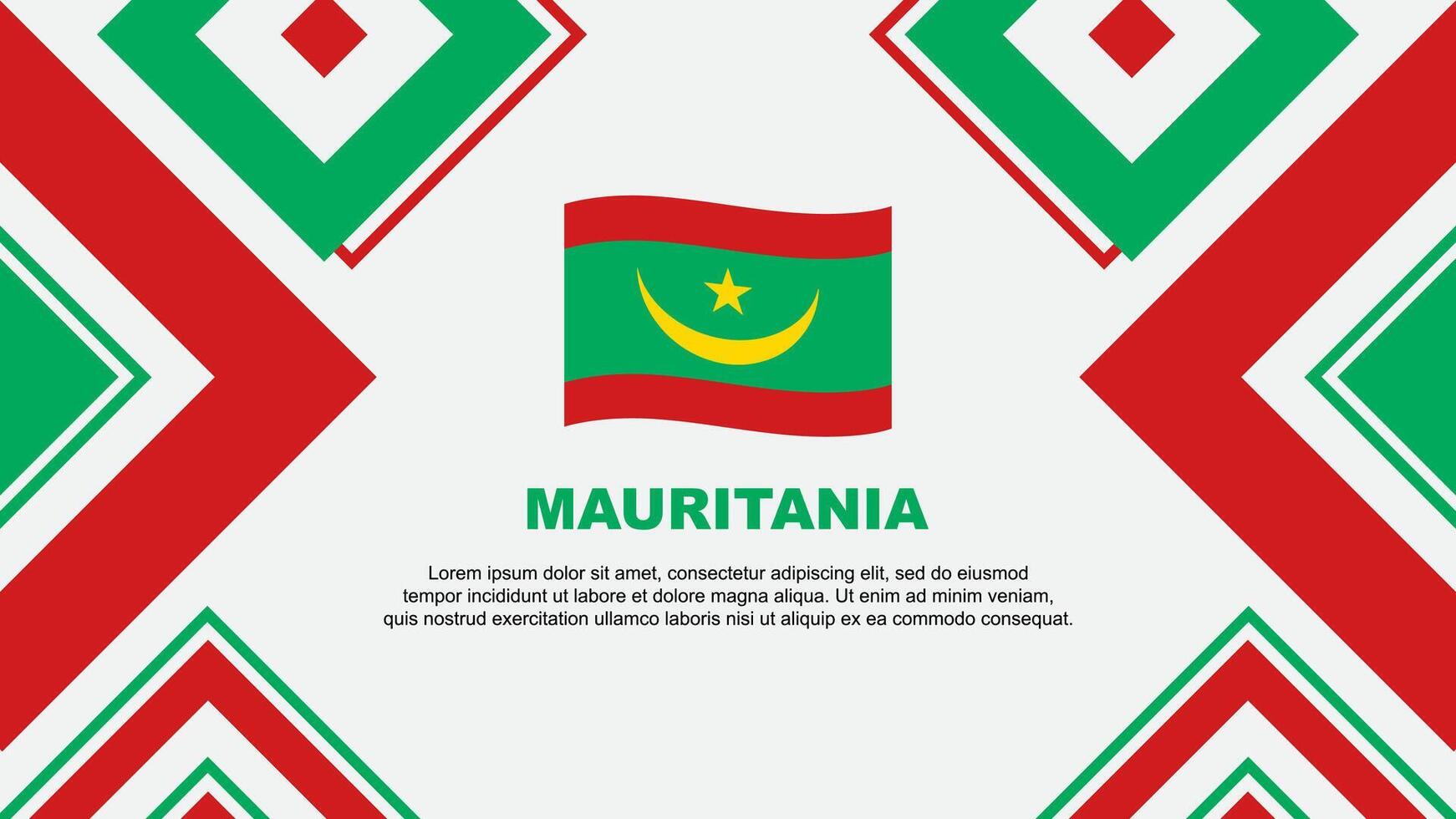 Mauritania Flag Abstract Background Design Template. Mauritania Independence Day Banner Wallpaper Vector Illustration. Mauritania Independence Day
