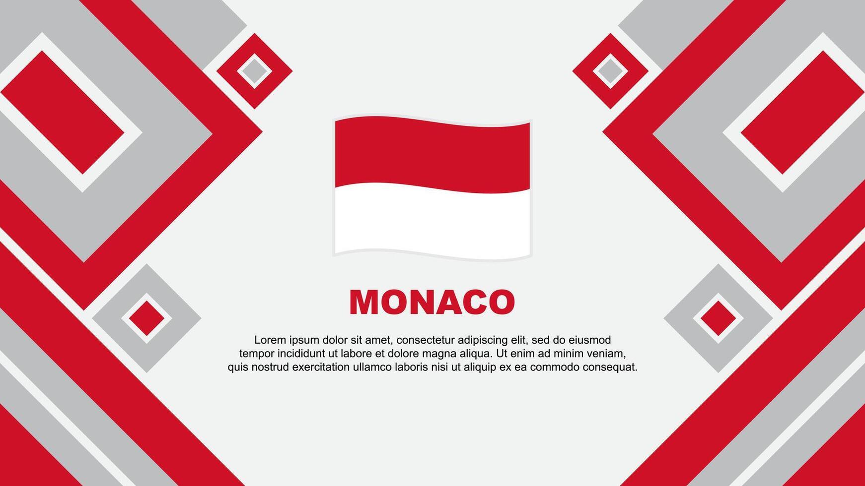 Monaco Flag Abstract Background Design Template. Monaco Independence Day Banner Wallpaper Vector Illustration. Monaco Cartoon