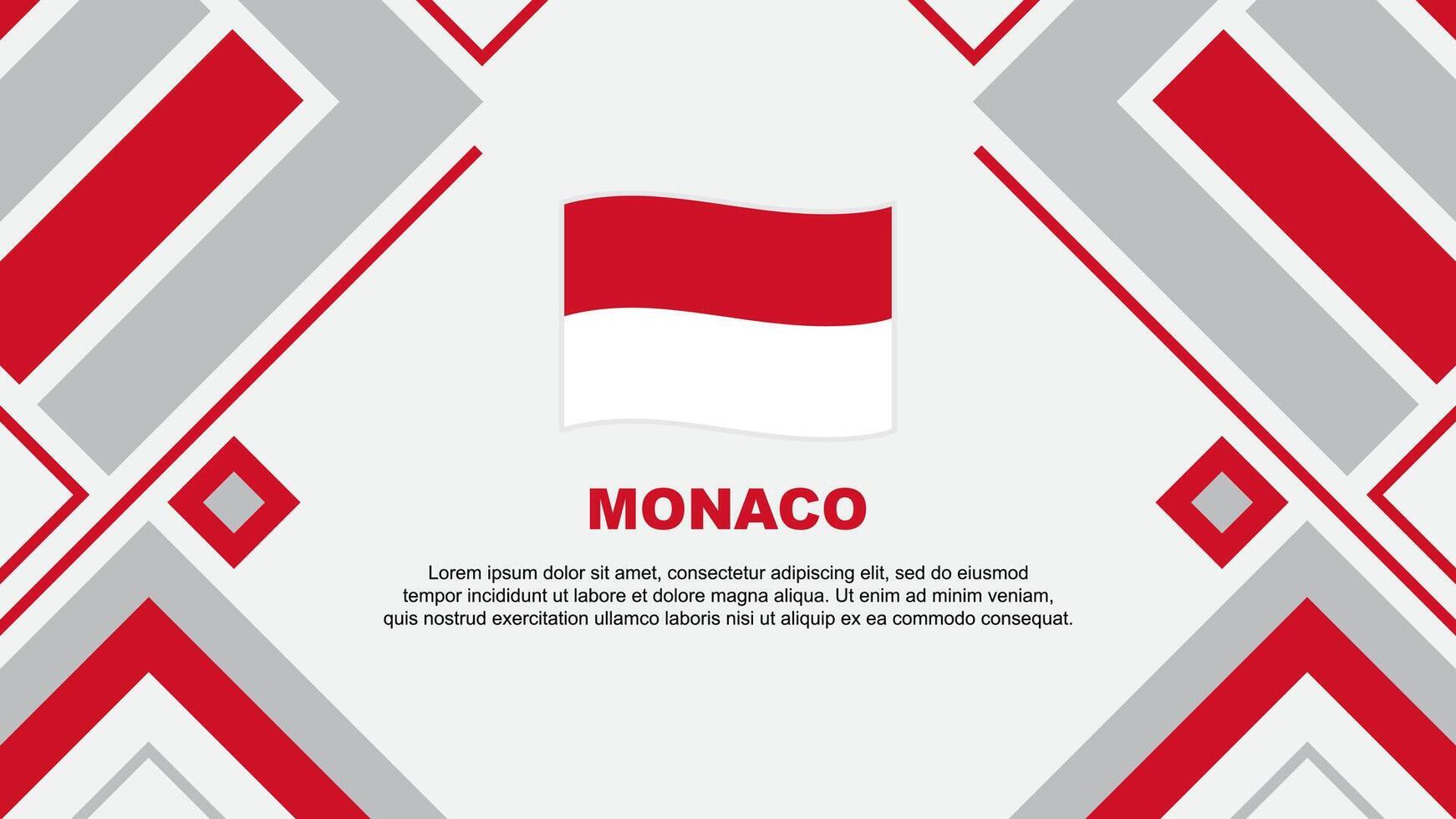 Monaco Flag Abstract Background Design Template. Monaco Independence Day Banner Wallpaper Vector Illustration. Monaco Flag