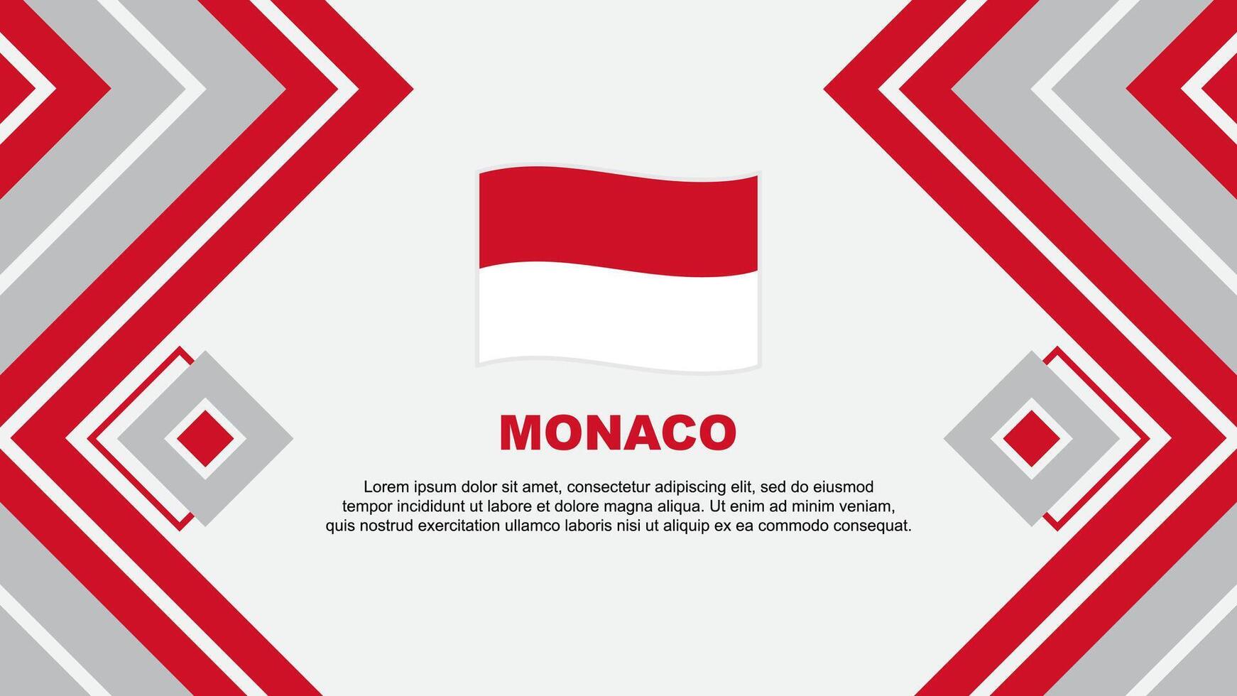 Monaco Flag Abstract Background Design Template. Monaco Independence Day Banner Wallpaper Vector Illustration. Monaco Design