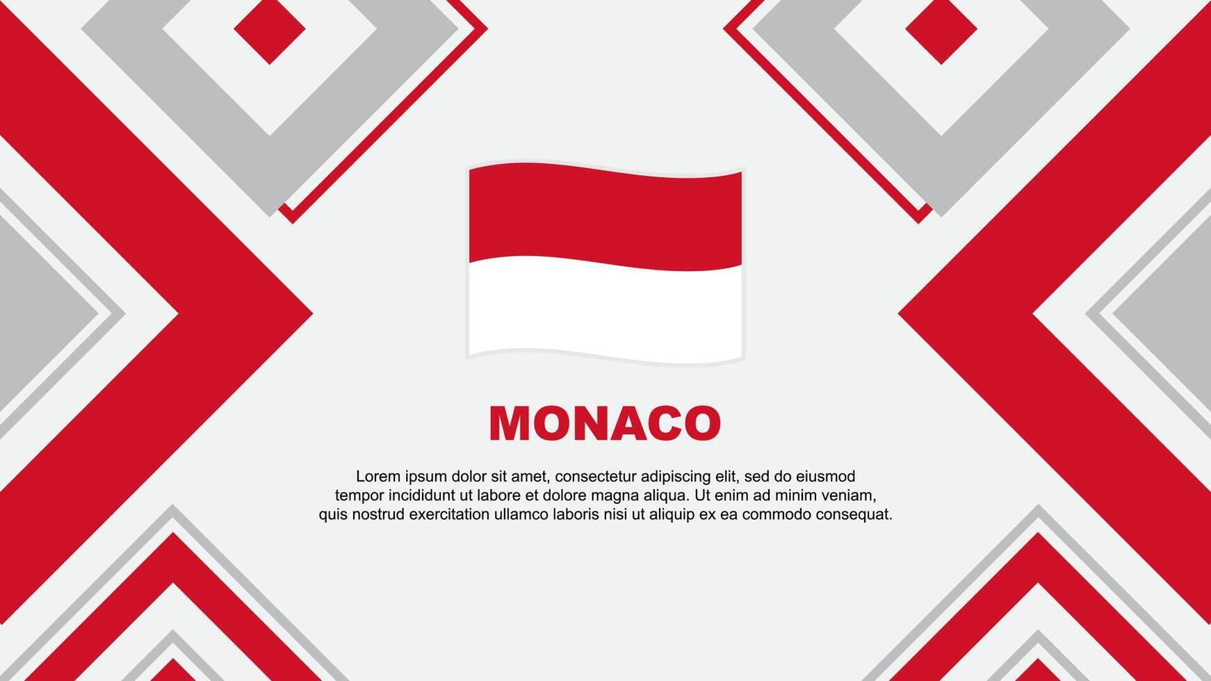 Monaco Flag Abstract Background Design Template. Monaco Independence Day Banner Wallpaper Vector Illustration. Monaco Independence Day