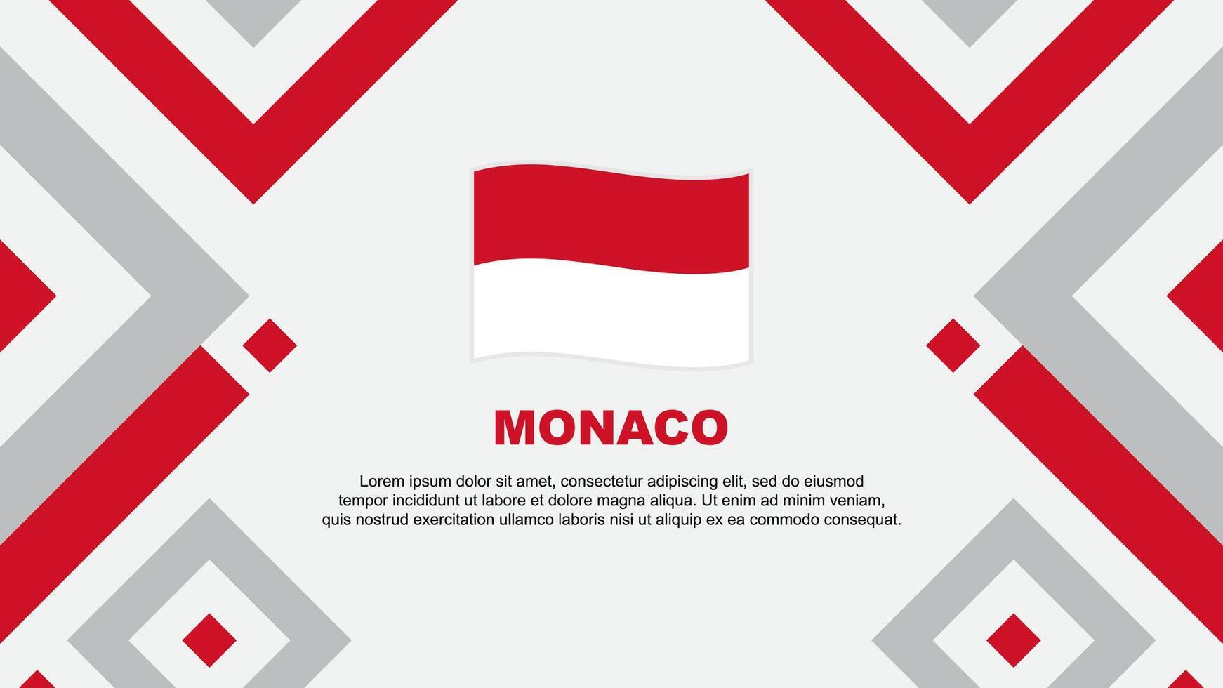 Monaco Flag Abstract Background Design Template. Monaco Independence Day Banner Wallpaper Vector Illustration. Monaco Template