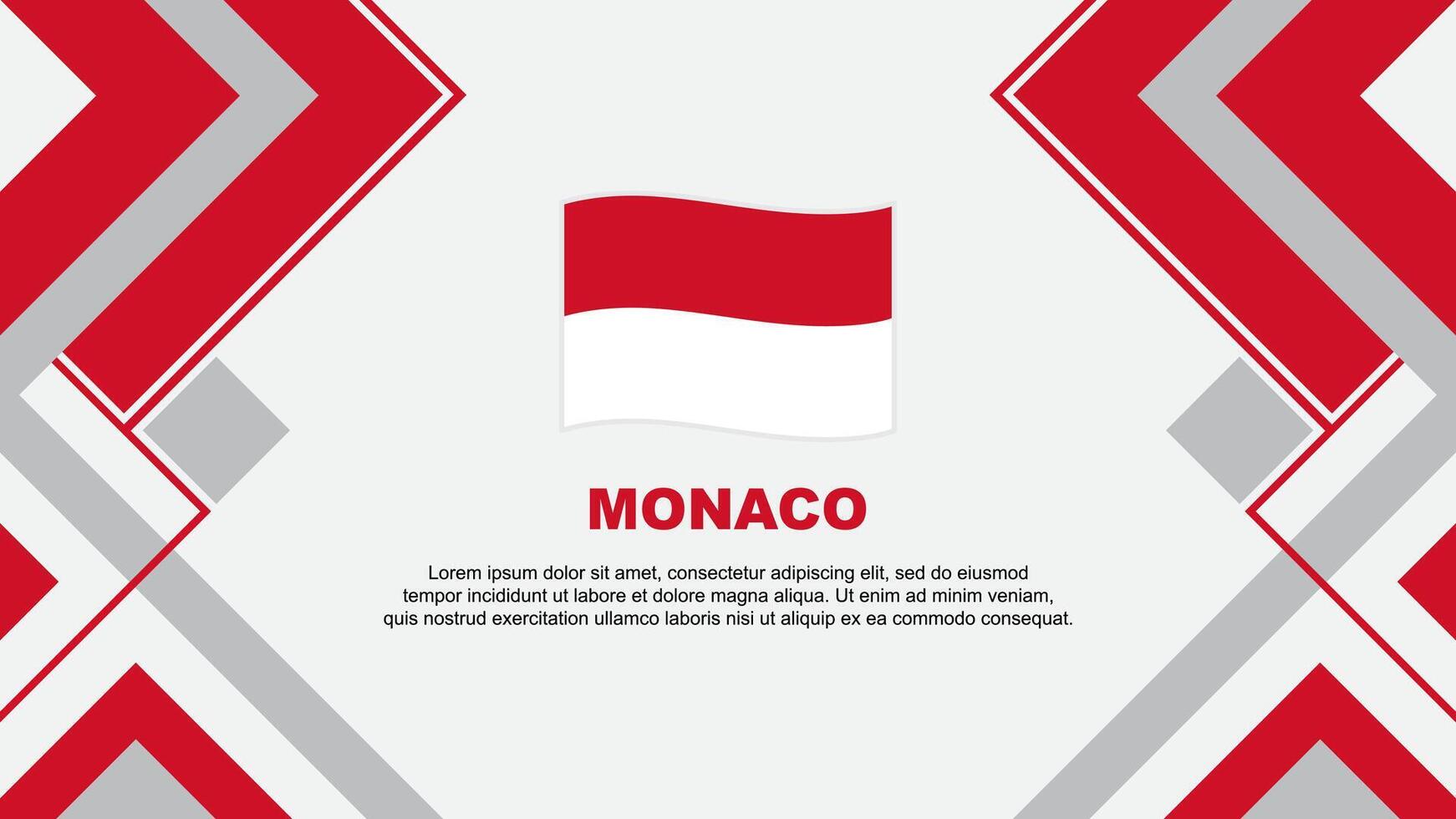 Monaco Flag Abstract Background Design Template. Monaco Independence Day Banner Wallpaper Vector Illustration. Monaco Banner