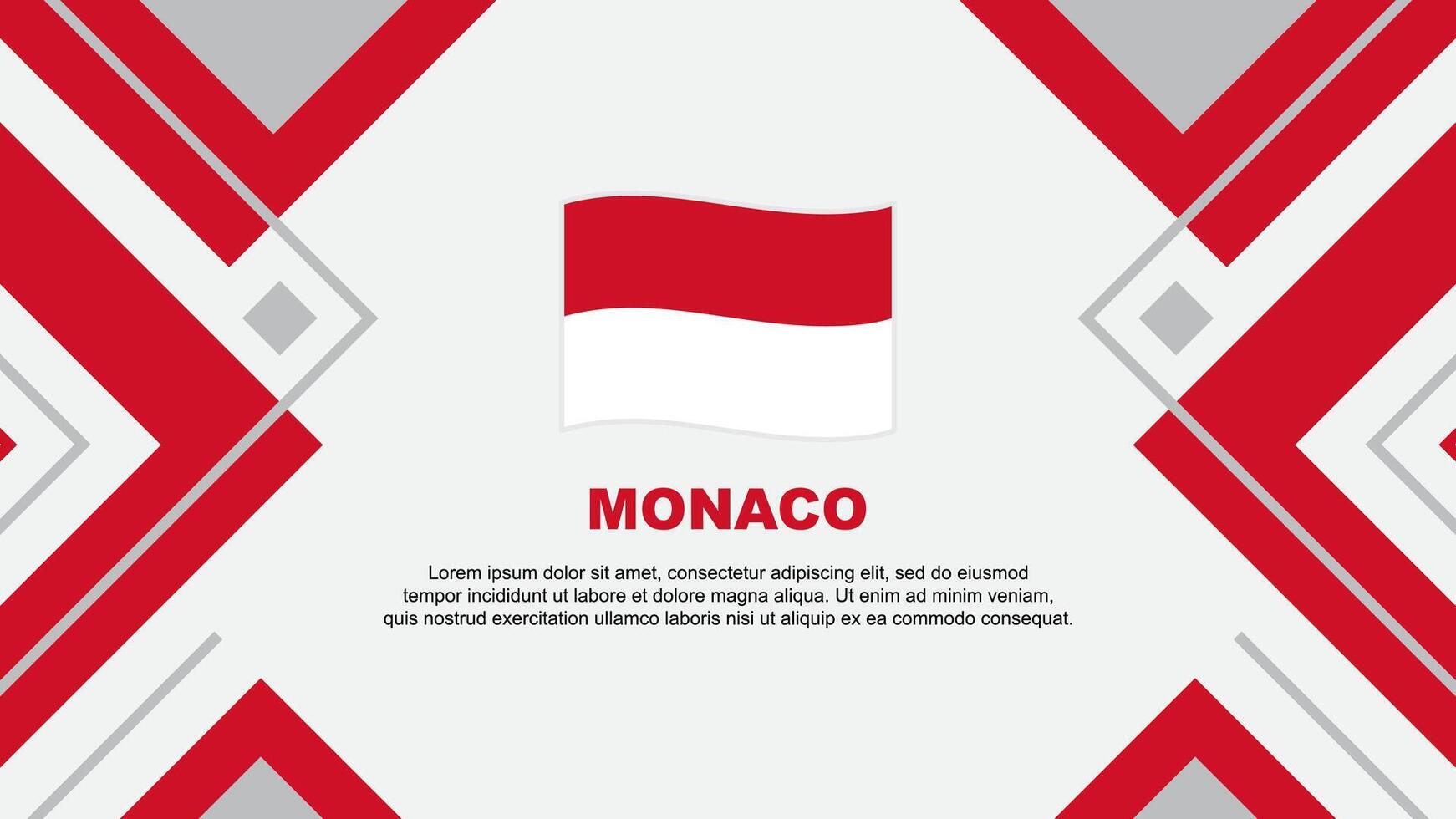 Monaco Flag Abstract Background Design Template. Monaco Independence Day Banner Wallpaper Vector Illustration. Monaco Illustration