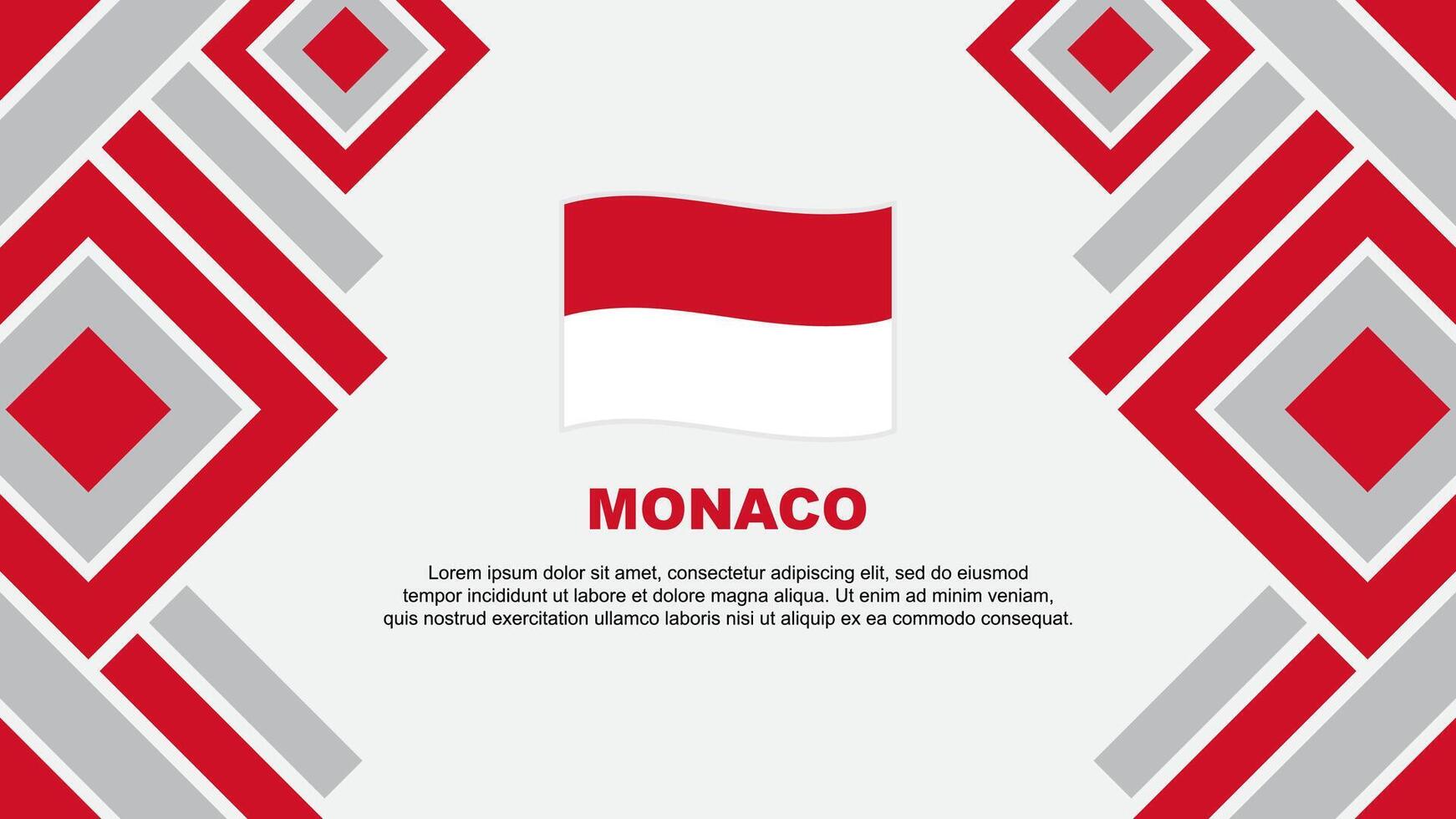 Monaco Flag Abstract Background Design Template. Monaco Independence Day Banner Wallpaper Vector Illustration. Monaco