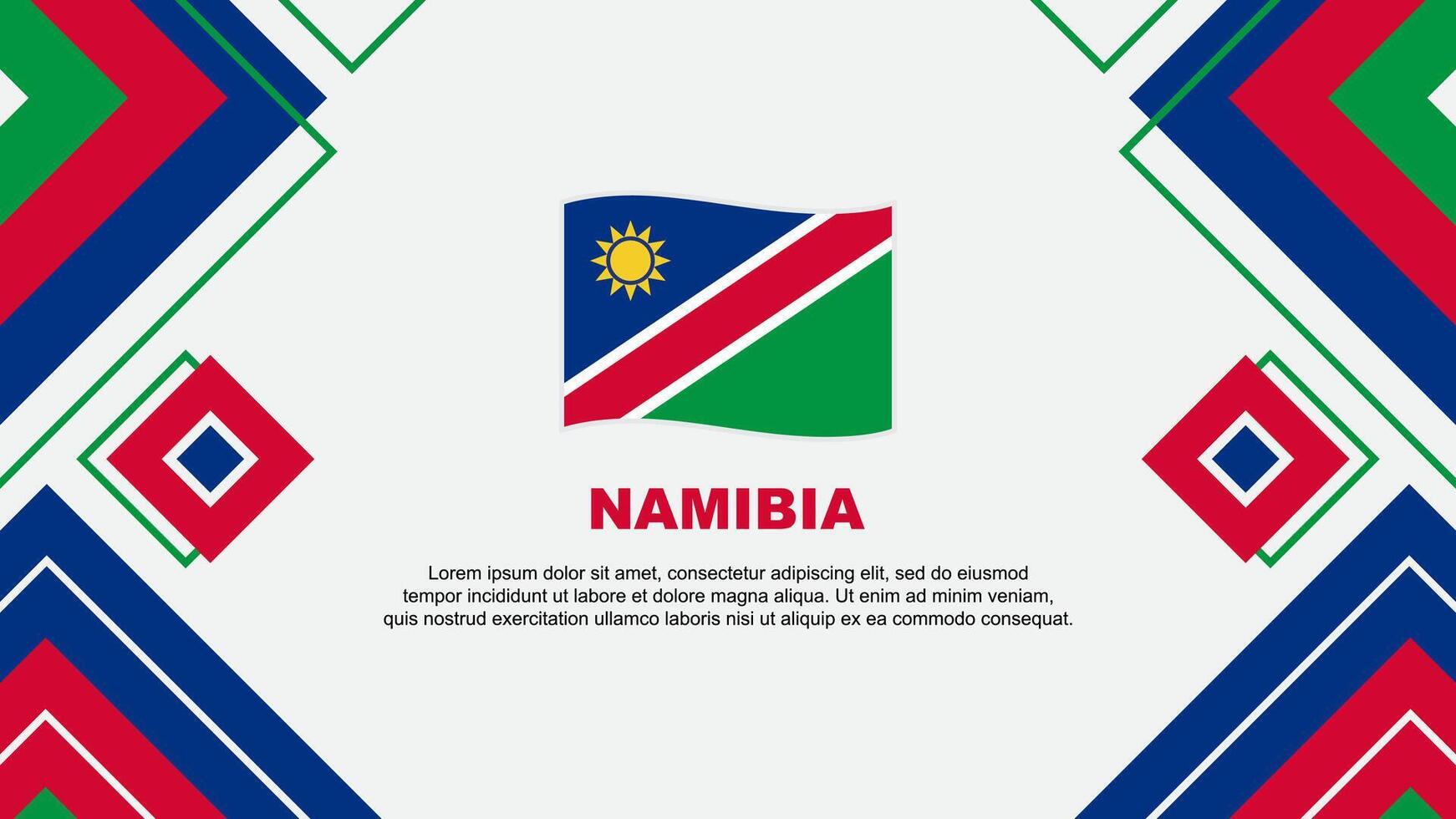 Namibia Flag Abstract Background Design Template. Namibia Independence Day Banner Wallpaper Vector Illustration. Namibia Background