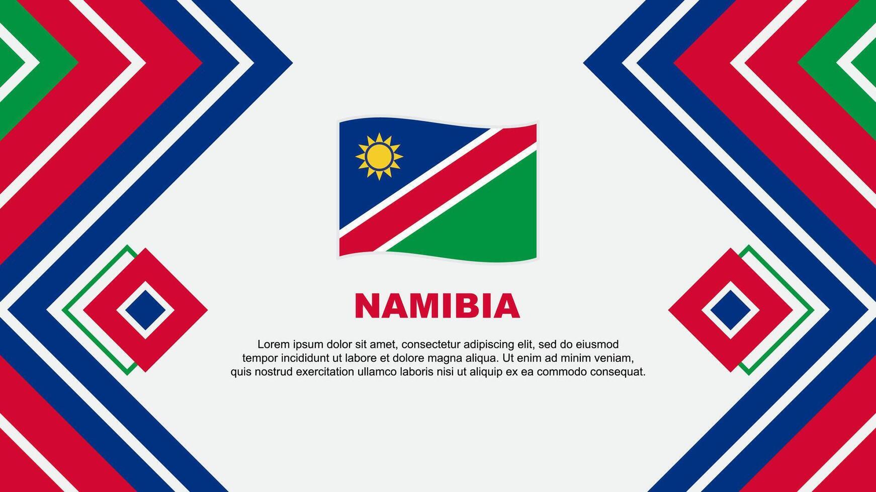 Namibia Flag Abstract Background Design Template. Namibia Independence Day Banner Wallpaper Vector Illustration. Namibia Design