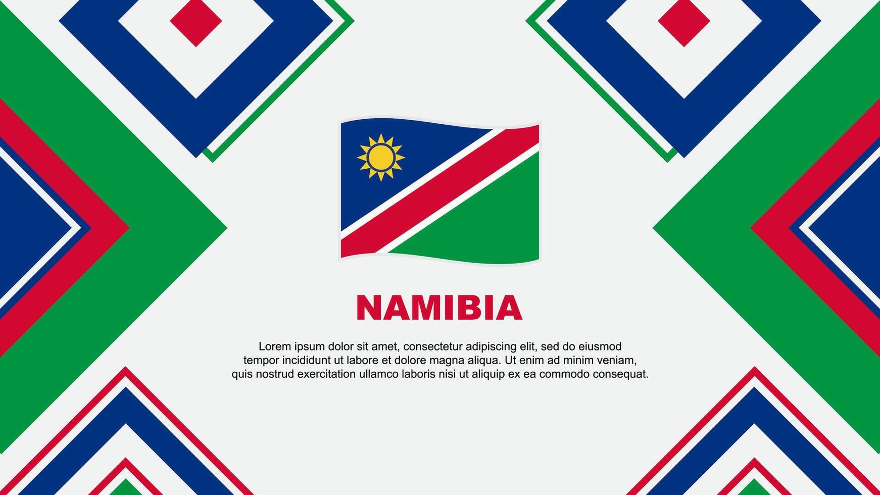 Namibia Flag Abstract Background Design Template. Namibia Independence Day Banner Wallpaper Vector Illustration. Namibia Independence Day