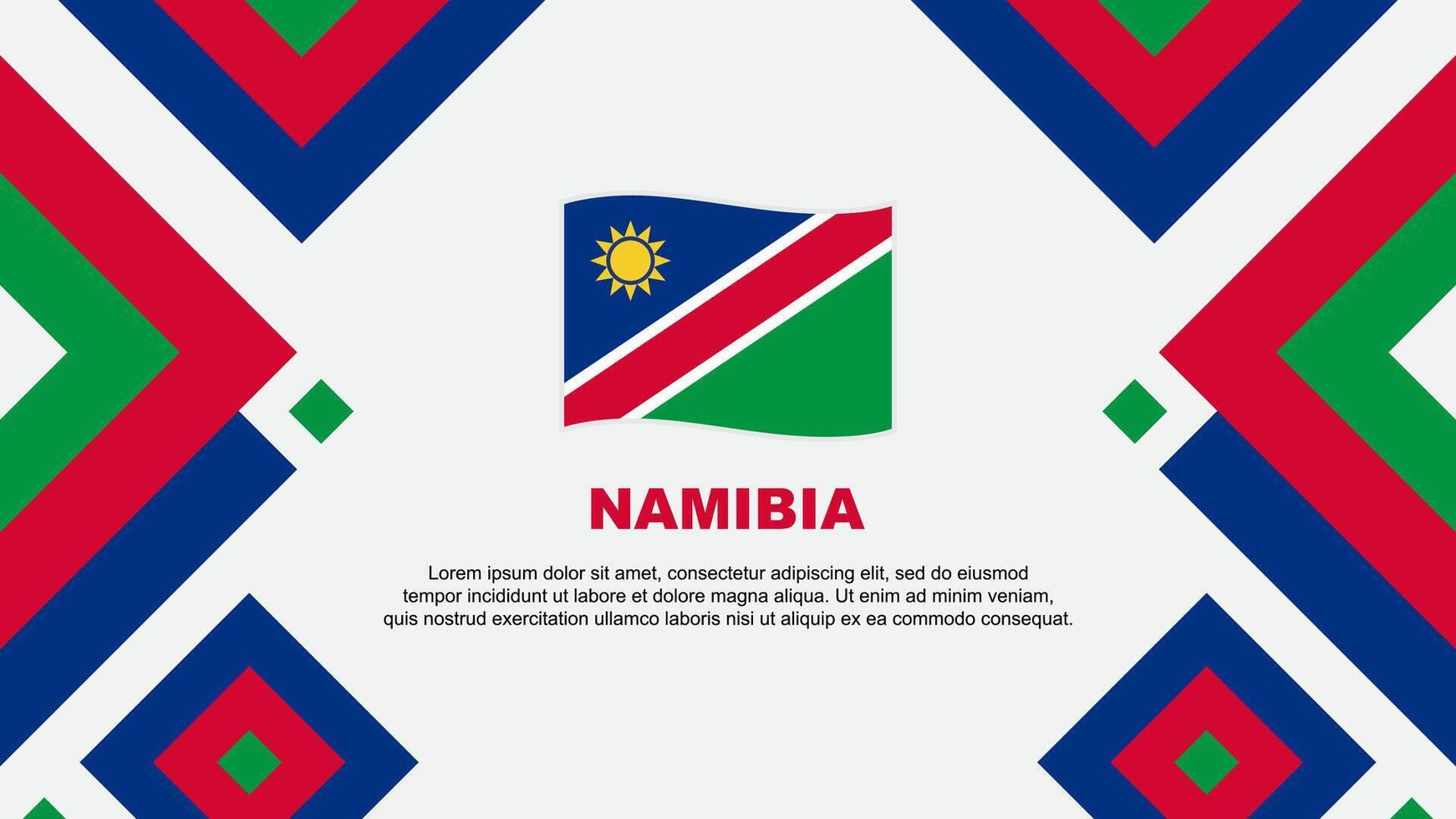 Namibia Flag Abstract Background Design Template. Namibia Independence Day Banner Wallpaper Vector Illustration. Namibia Template