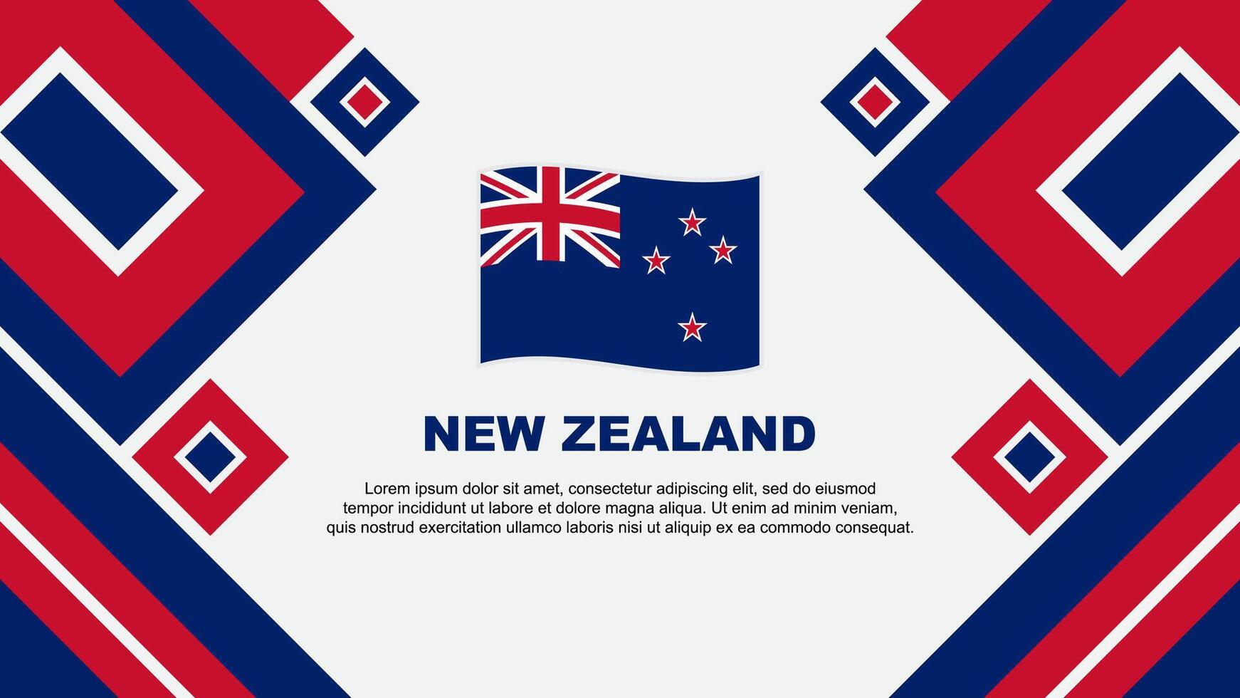 New Zealand Flag Abstract Background Design Template. New Zealand Independence Day Banner Wallpaper Vector Illustration. New Zealand Cartoon