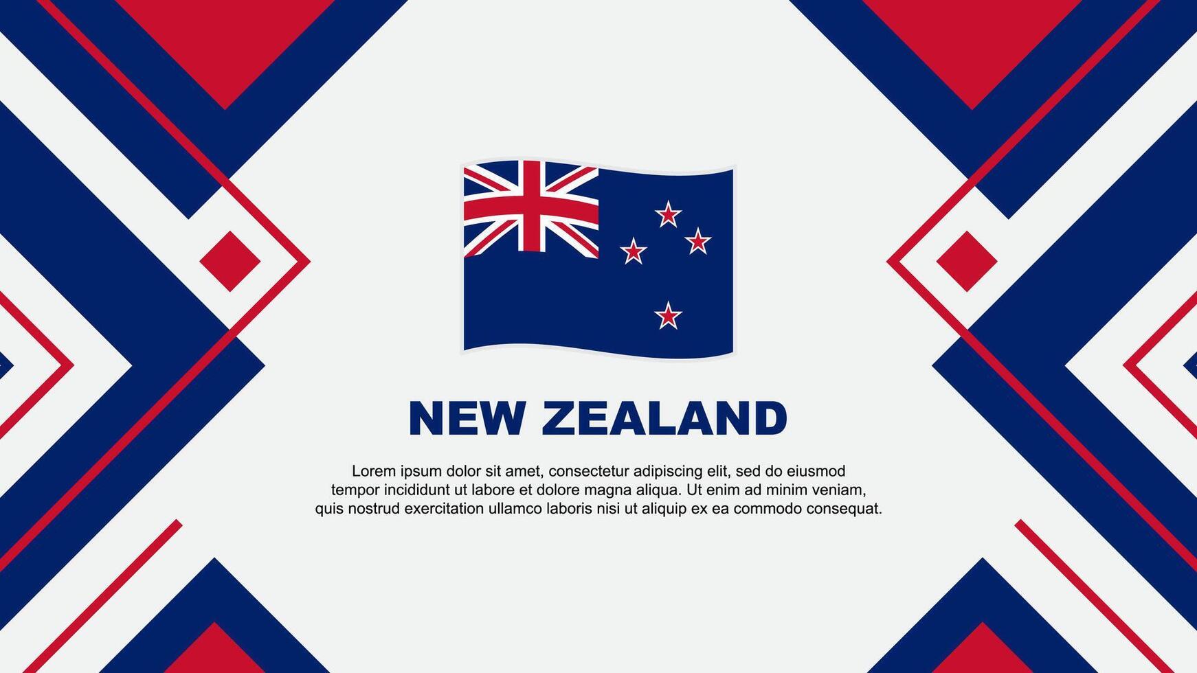 New Zealand Flag Abstract Background Design Template. New Zealand Independence Day Banner Wallpaper Vector Illustration. New Zealand Illustration