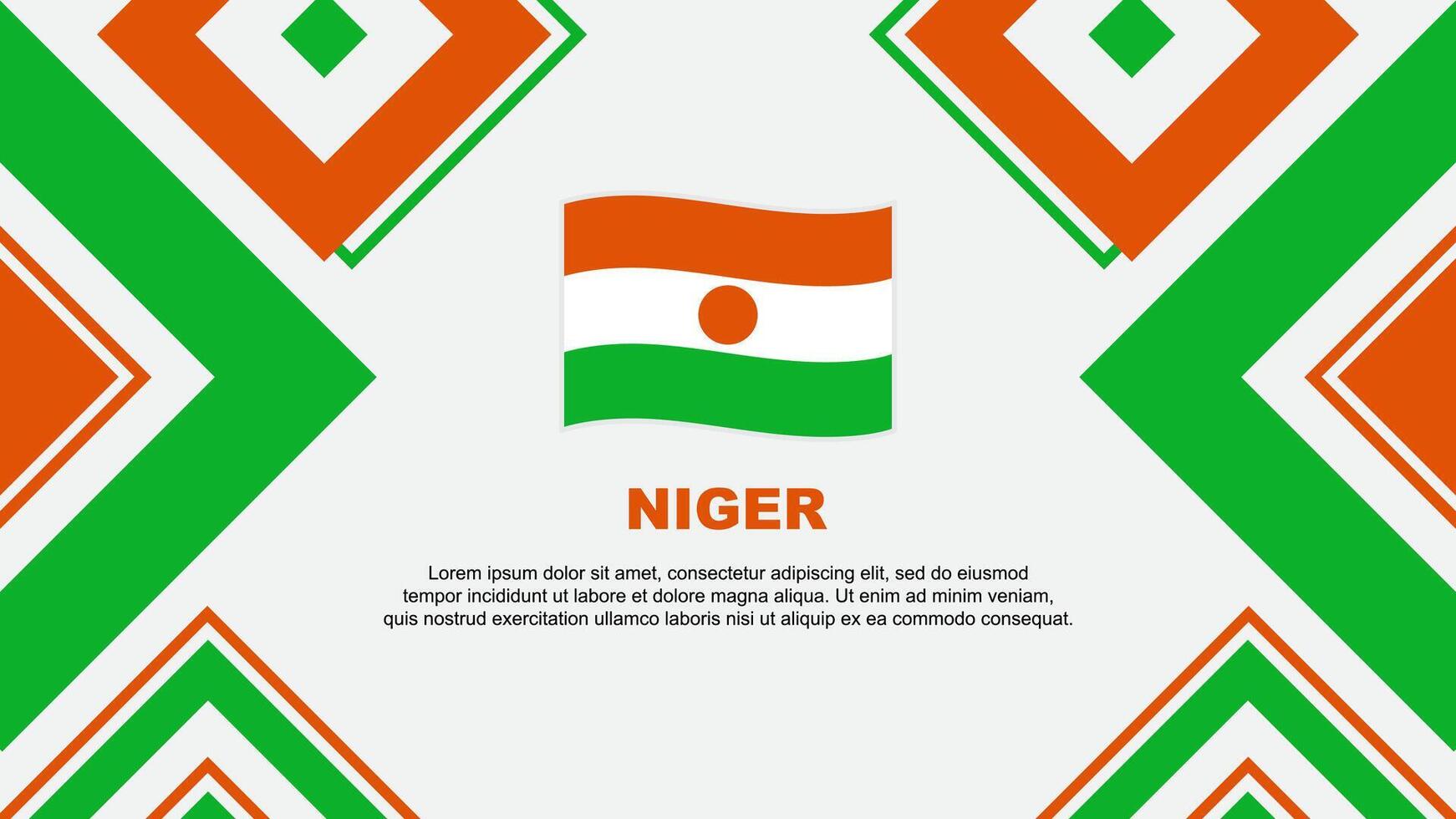 Niger Flag Abstract Background Design Template. Niger Independence Day Banner Wallpaper Vector Illustration. Niger Independence Day