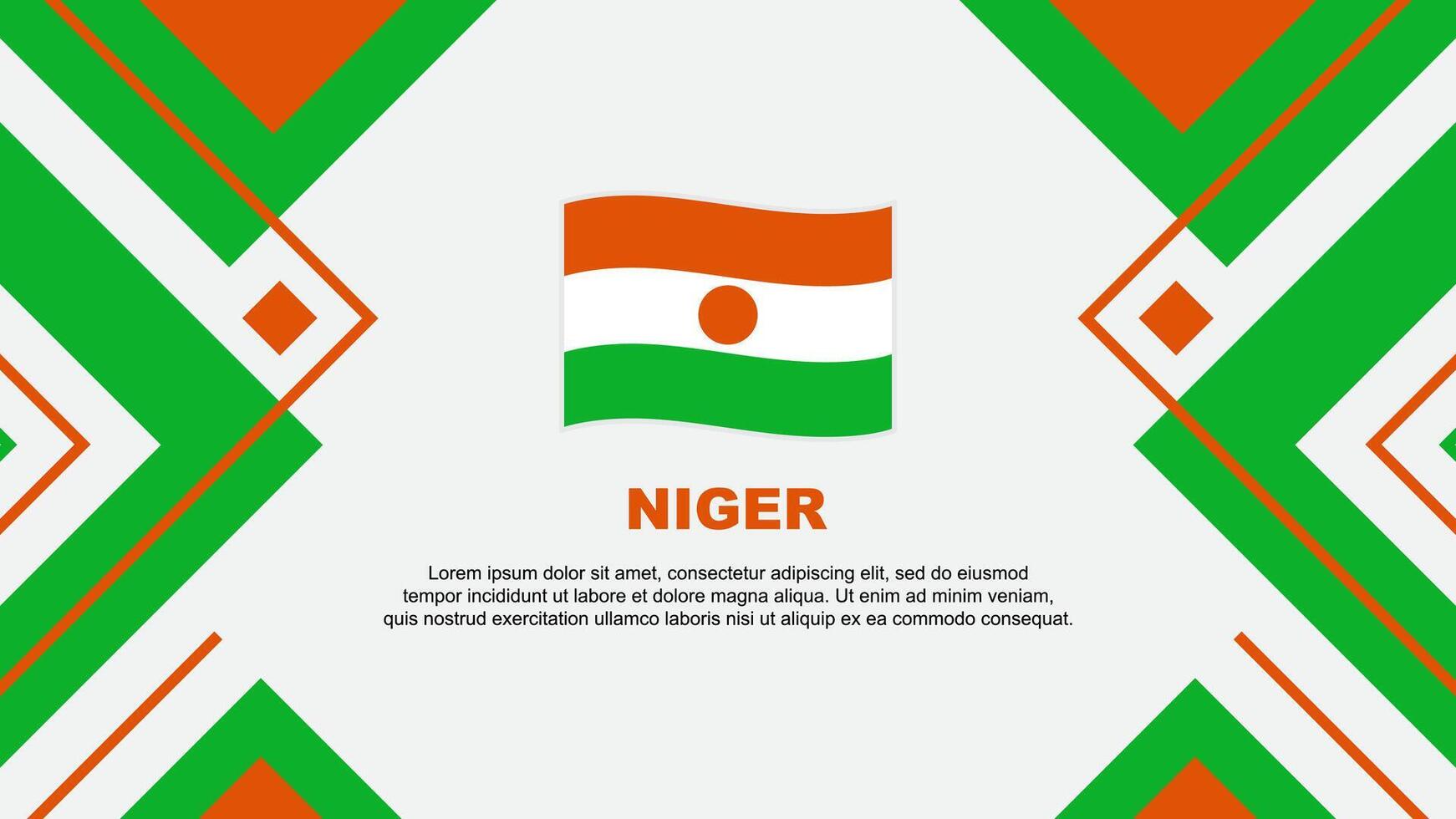 Niger Flag Abstract Background Design Template. Niger Independence Day Banner Wallpaper Vector Illustration. Niger Illustration