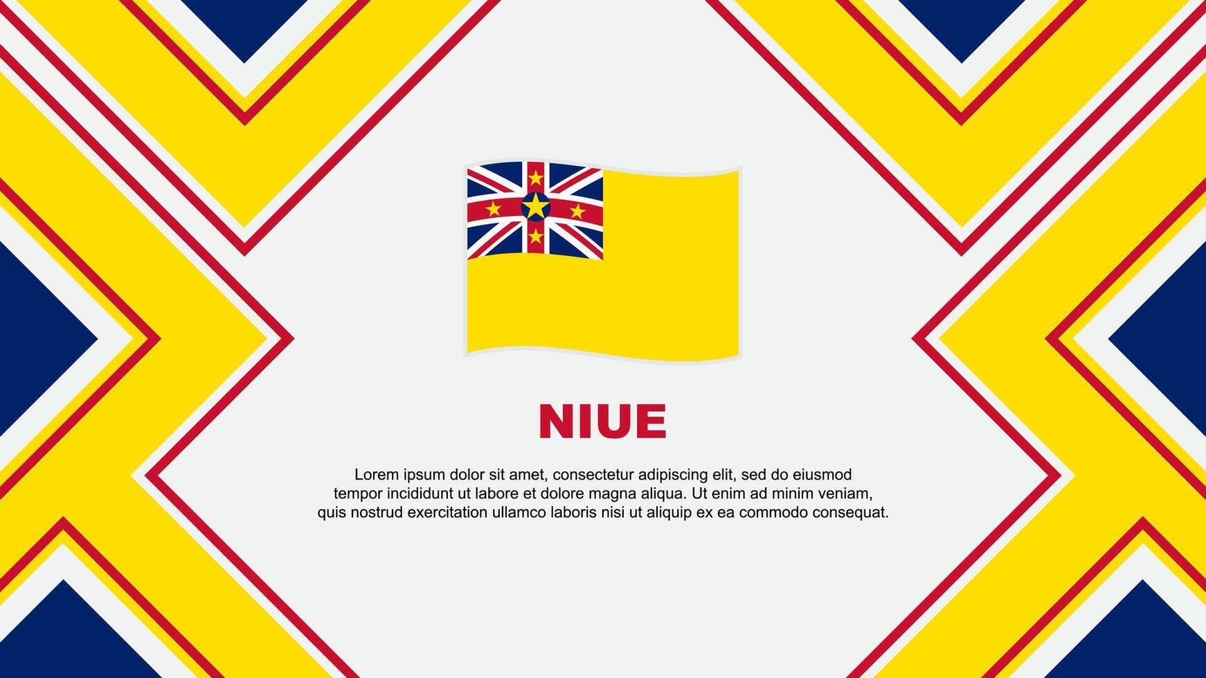 Niue Flag Abstract Background Design Template. Niue Independence Day Banner Wallpaper Vector Illustration. Niue Vector