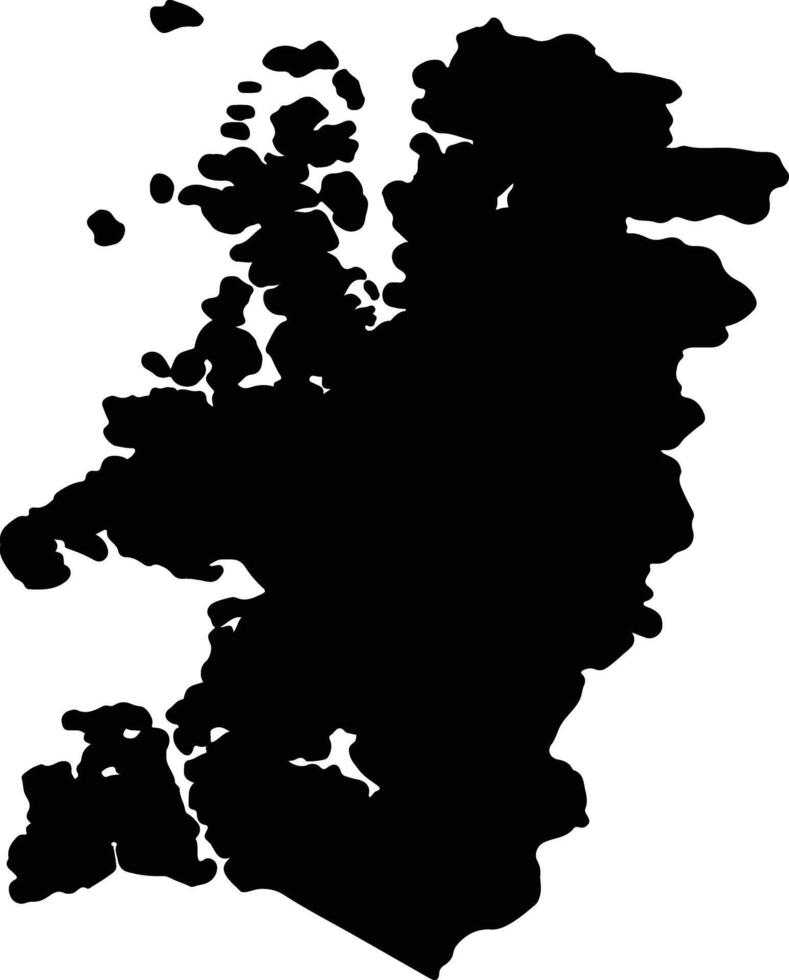 Aisen del General Carlos Ibanez del Campo Chile silhouette map vector