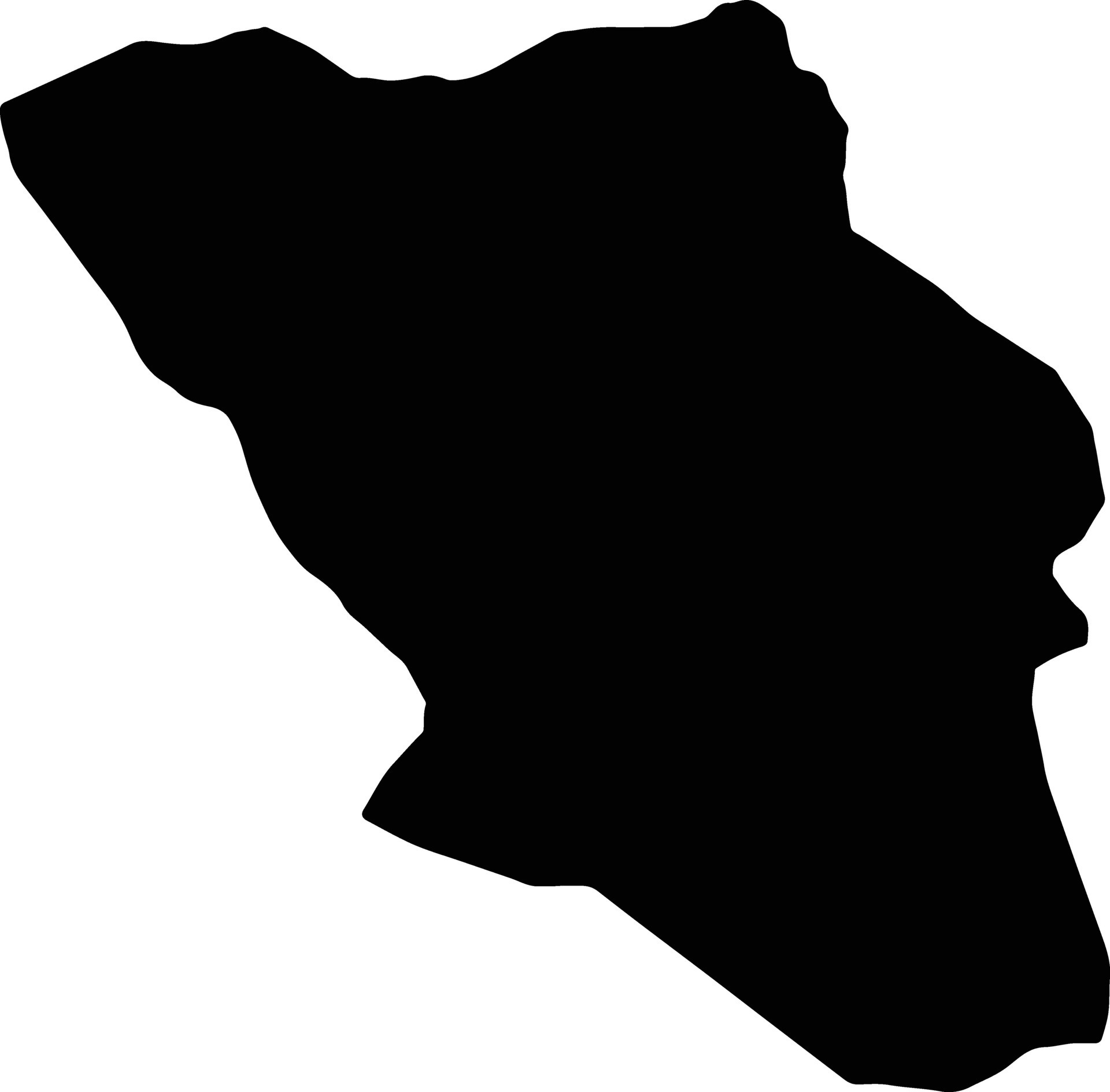 Chahar Mahall and Bakhtiari Iran silhouette map 37466073 Vector Art at