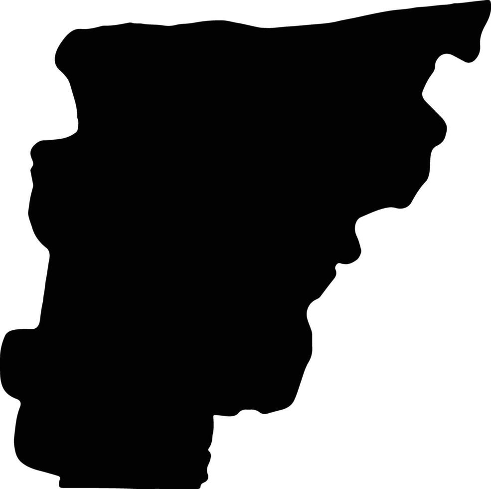 Borgou Benin silhouette map vector
