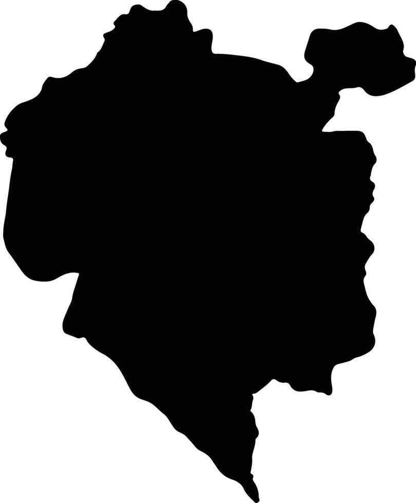 Denguele Ivory Coast silhouette map vector
