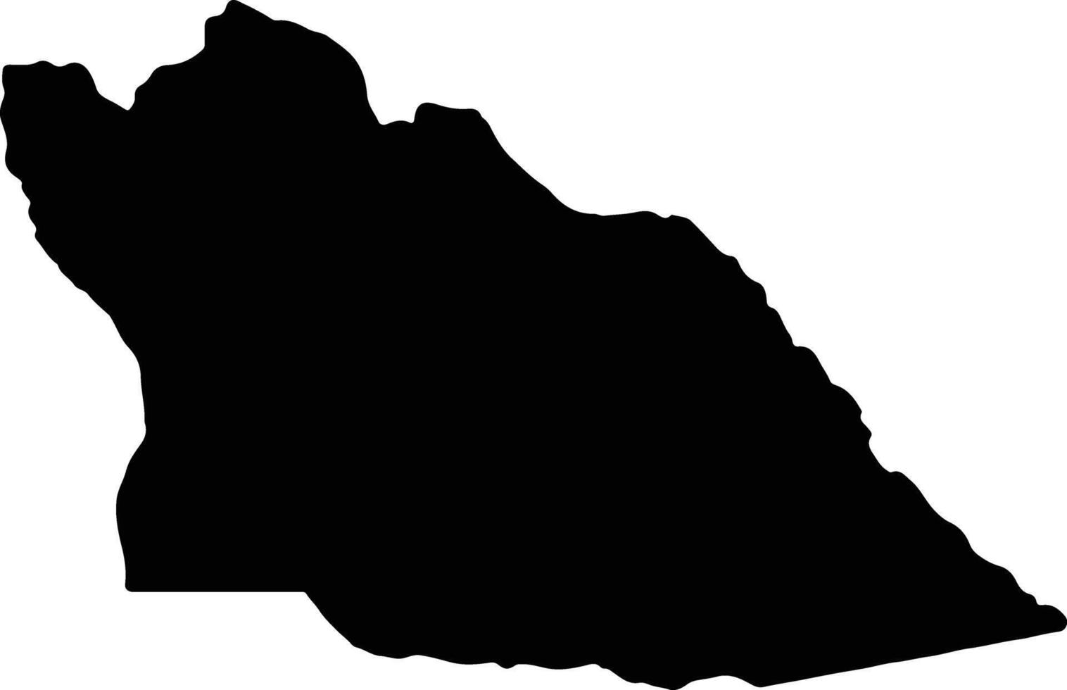 Cuando Cubango Angola silhouette map vector