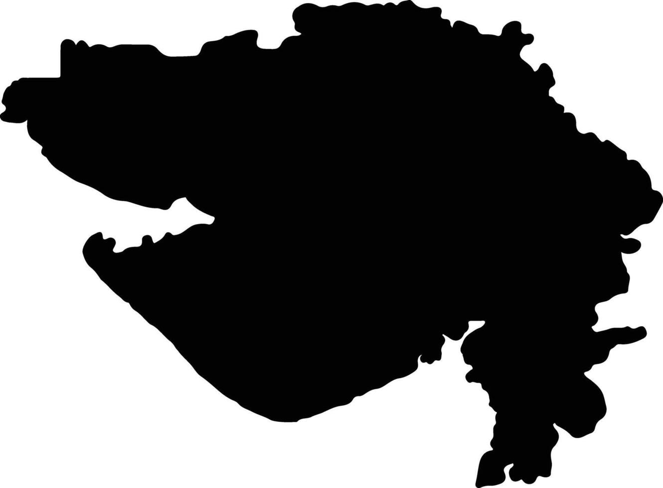 Gujarat India silhouette map vector