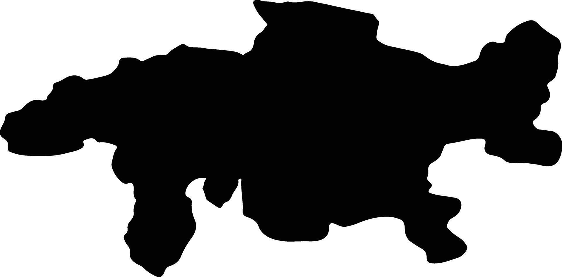 Graubunden Switzerland silhouette map vector