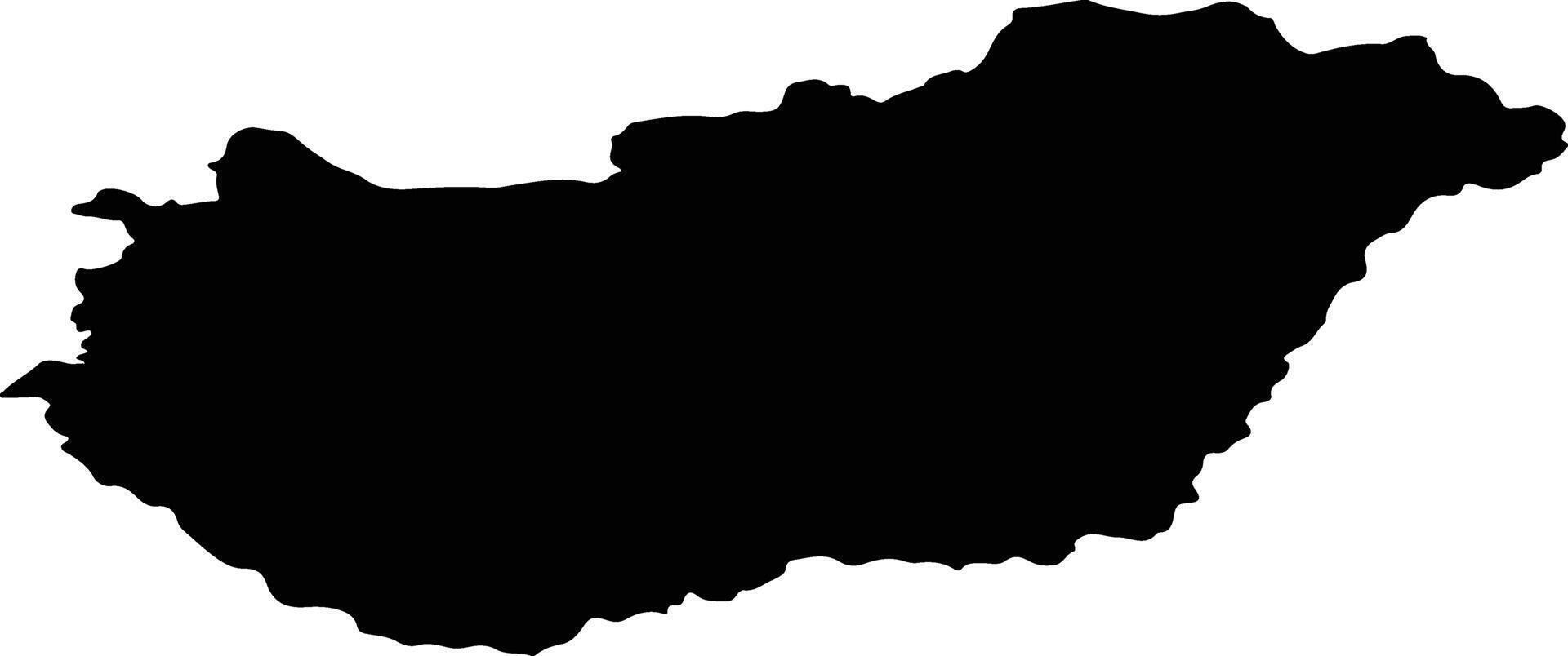 Hungary silhouette map vector