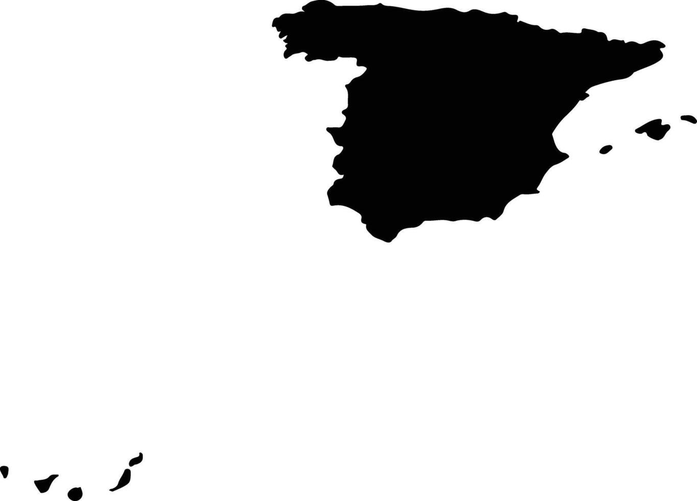 Spain silhouette map vector