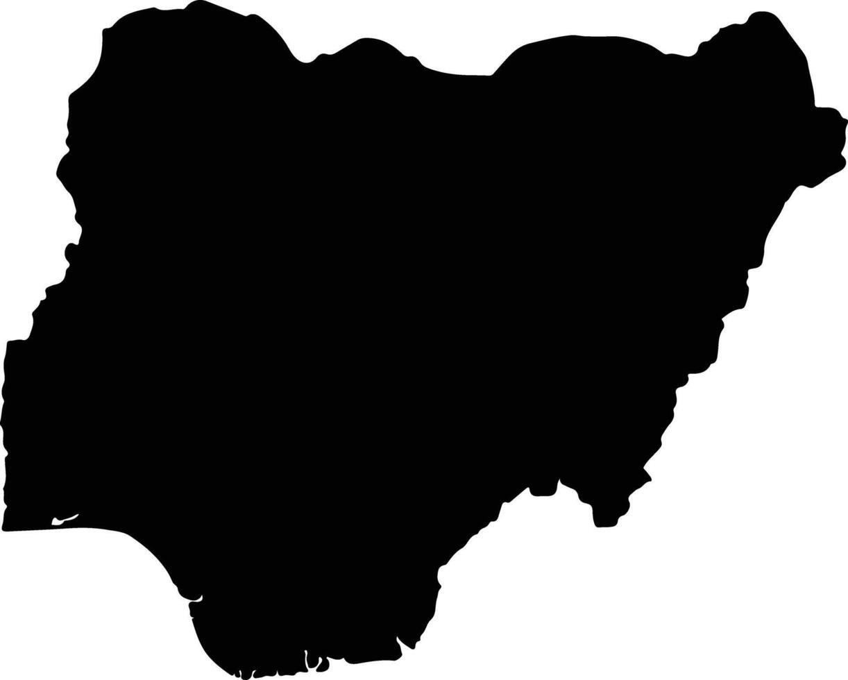 Nigeria silhouette map vector