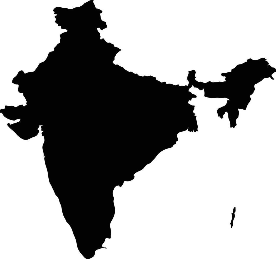 India silhouette map vector