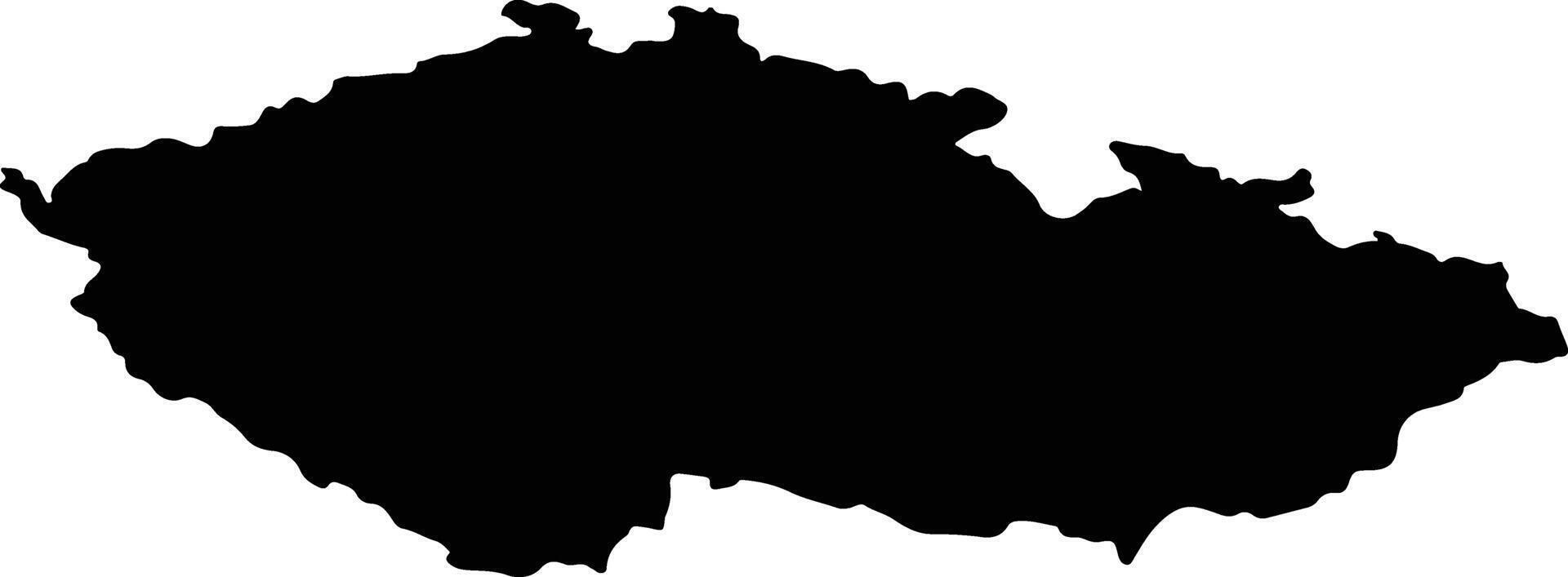 Czechia silhouette map vector