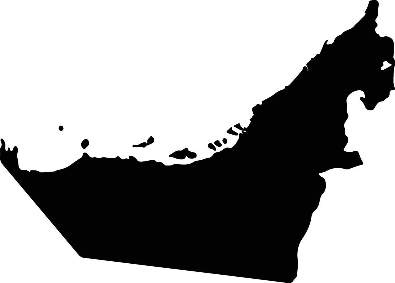 unido árabe emiratos silueta mapa vector