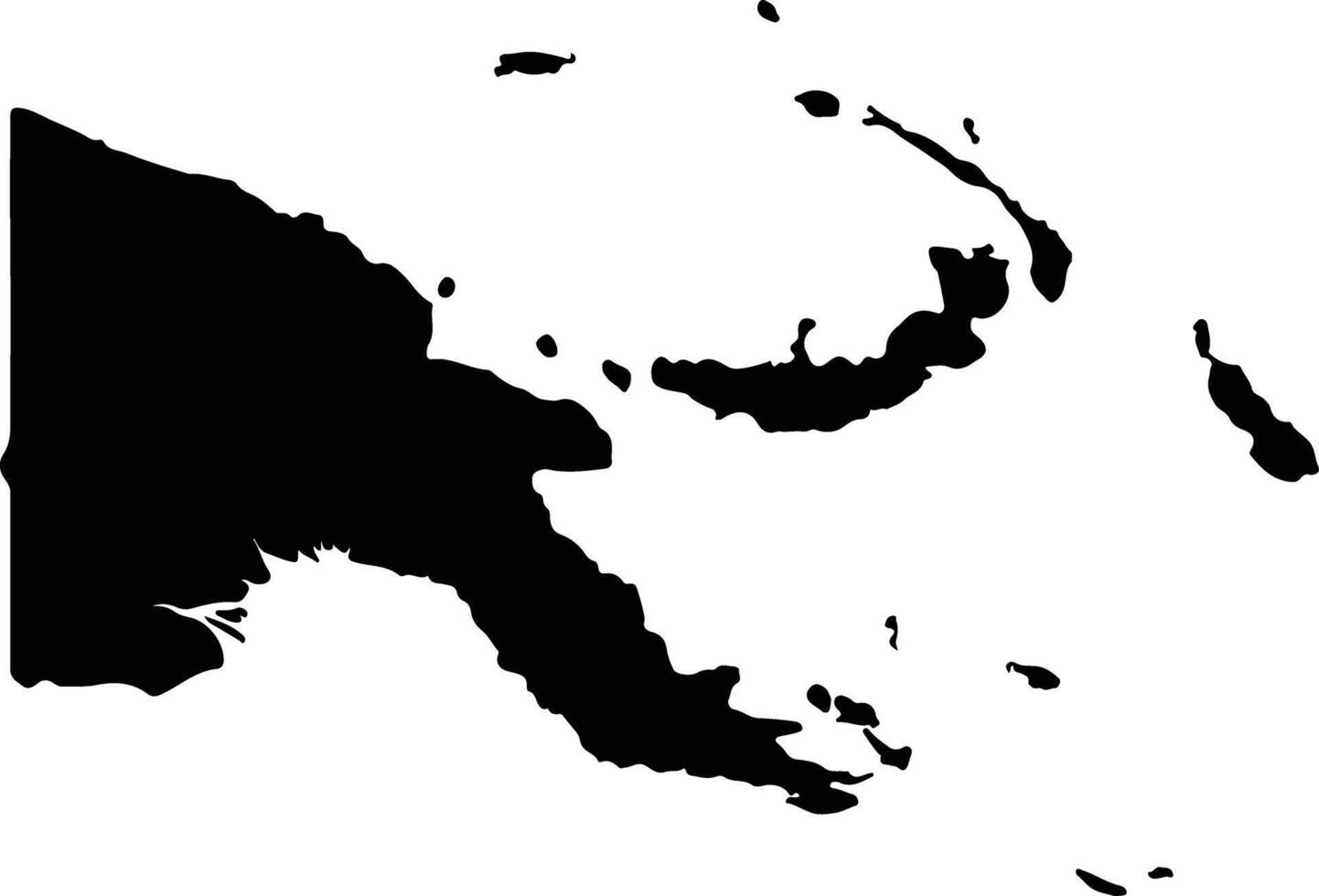 Papuasia nuevo Guinea silueta mapa vector