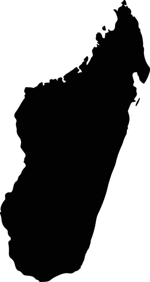 Madagascar silhouette map vector