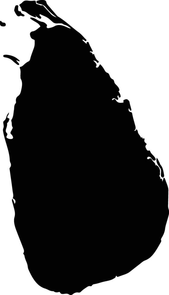 Sri Lanka silhouette map vector