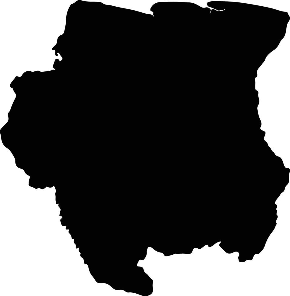 Suriname silhouette map vector
