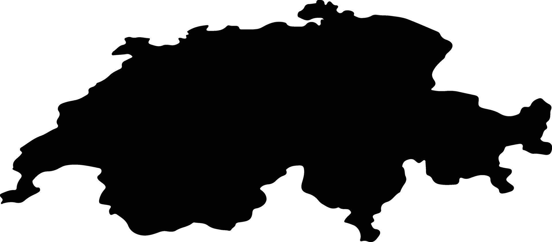 Switzerland silhouette map vector