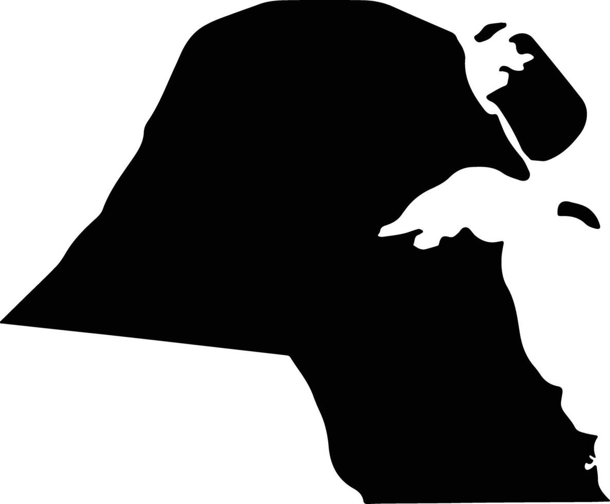 Kuwait silhouette map vector