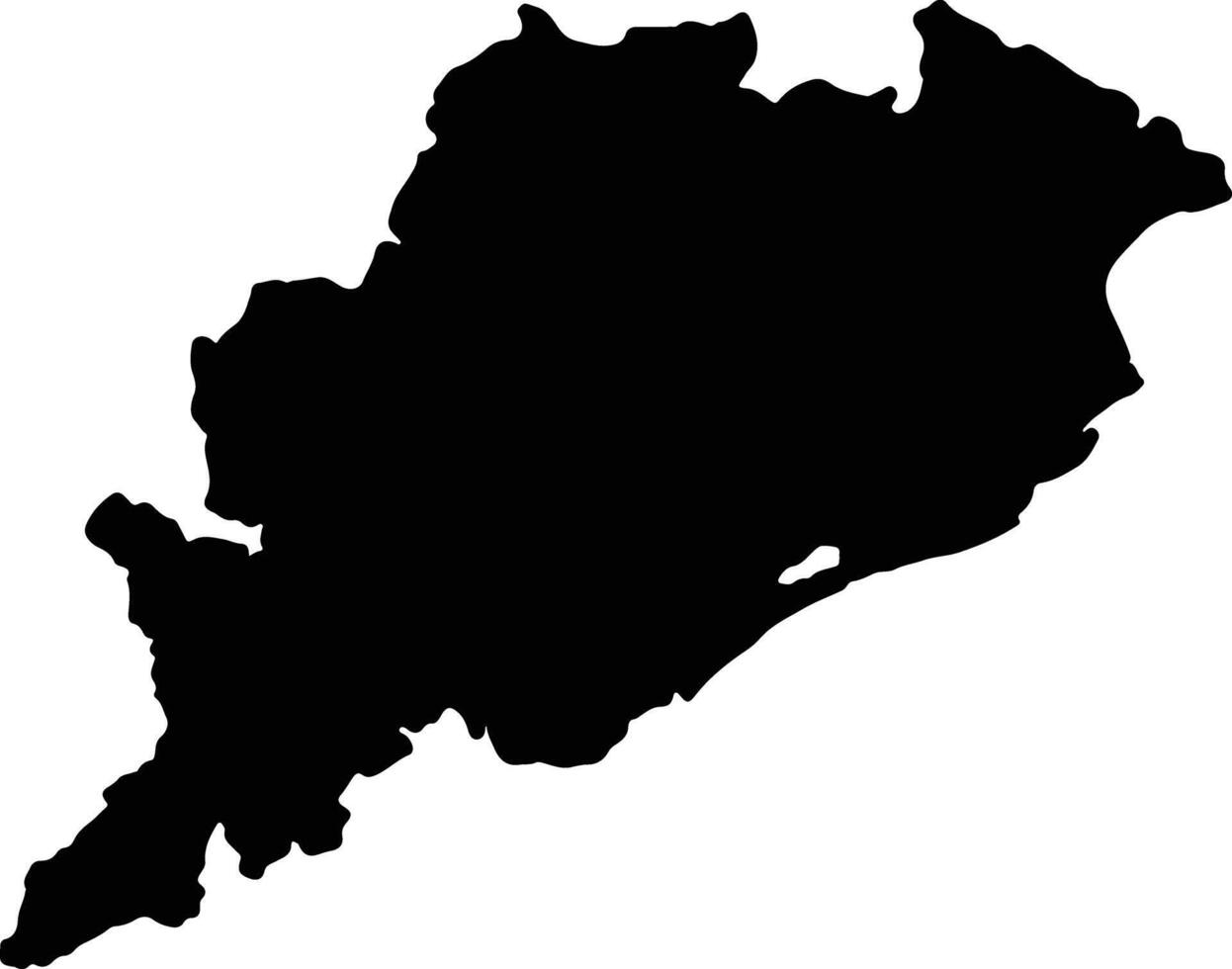 Orissa India silhouette map vector