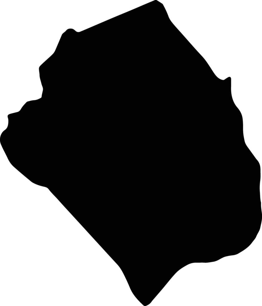Obock Djibouti silhouette map vector