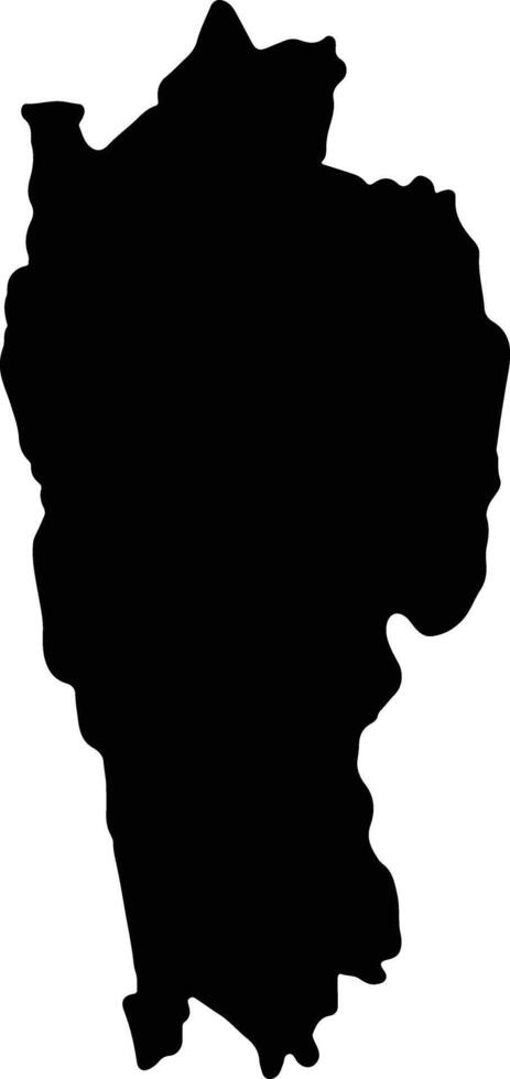 Mizoram India silhouette map vector