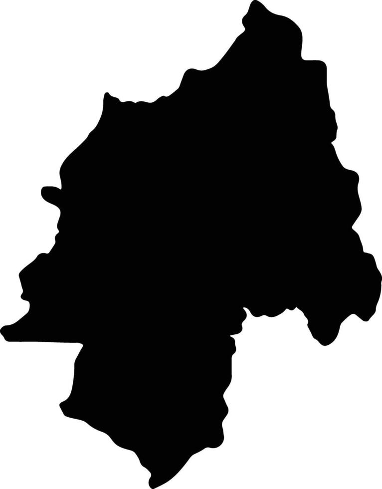 Ouaka Central African Republic silhouette map vector